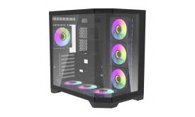 Darkflash FT418 PRO számítógépház + 7 ARGB ventilátor (fekete) (FT418 PRO BLACK)